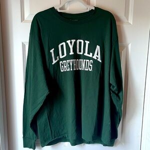Champion Long Sleeve “Loyola” University  Dark Green Tshirt~ Size XL ~Pre-loved